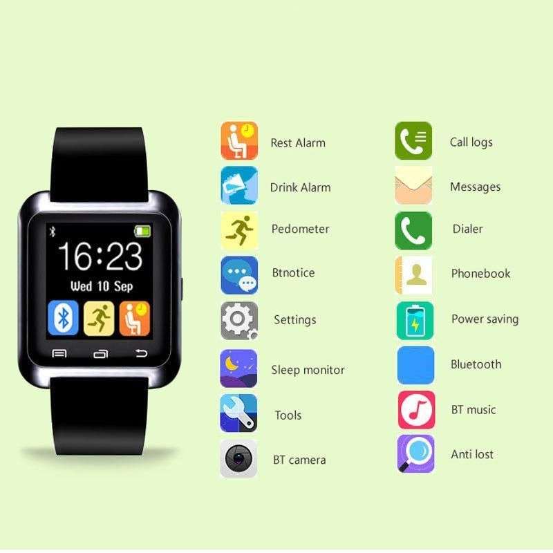 Smart Wrist Watch Phone Mate Bluetooth U80 For Android iPhone IOS