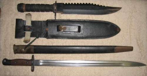 SANDERSON 1907 pattern 303 BAYONET and BOWIE knife