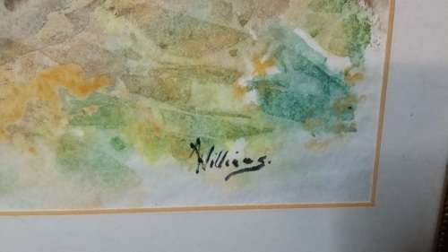 ART : WATER COLOURS SIGNED : WOOD AND GLASS FRAMED