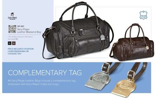 Gary Player leather weekend bag - brown (GP-001)