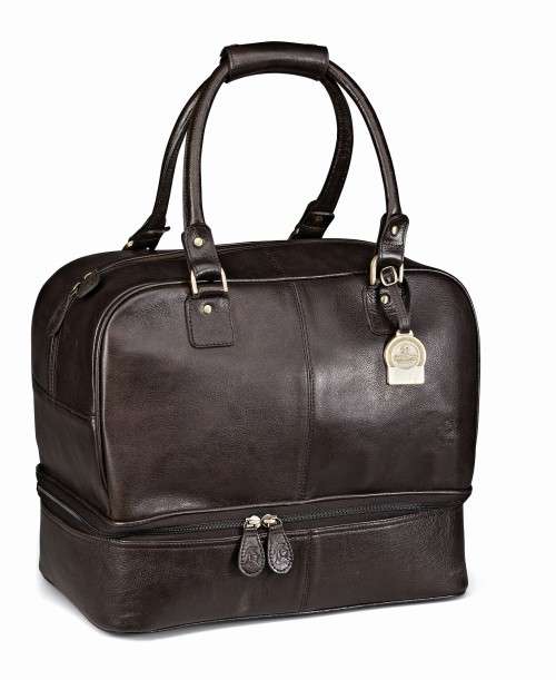 Gary Player leather Double Decker Bag - Brown & Black