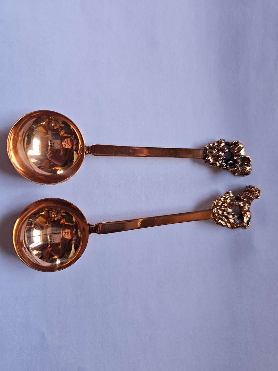 Wildlife copper sugar spoons
