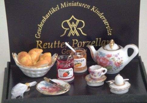 1/12th scale Dollhouse Miniature - Continental Breakfast Set - Reutter Porcelain