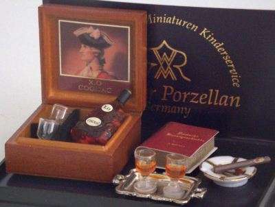 1/12th scale Dollhouse Miniature - Cognac Set - Reutter Porcelain