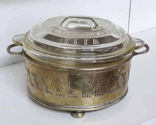 Phoenix glass serving dish