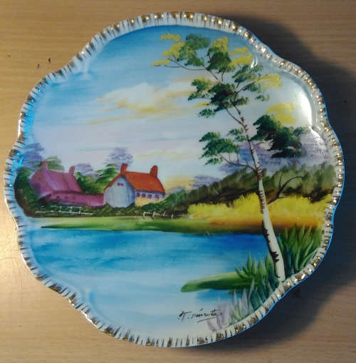 Hand painted lamode plate