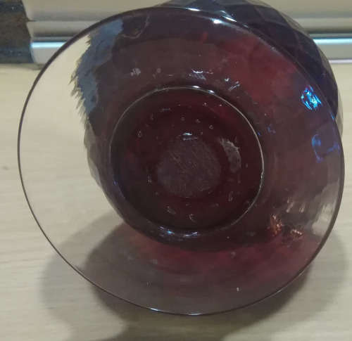 Murano style cranberry glass vase