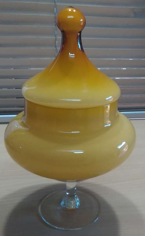 Empoli style glass jar