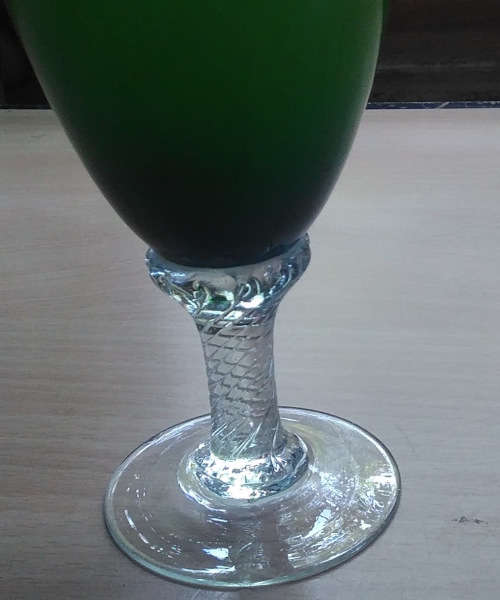 Barley twist stem cased glass vase