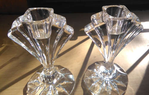 Art deco Crystal candle holders