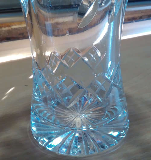 Rose cut crystal vase