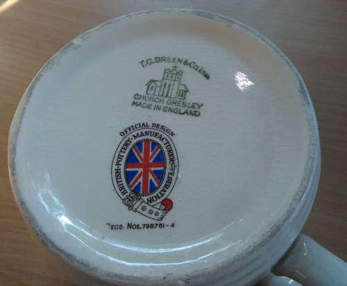 Tg green coronation mug 1953