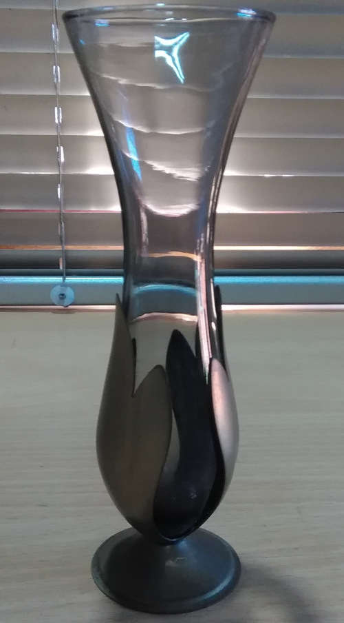 W/ German glass bud vase