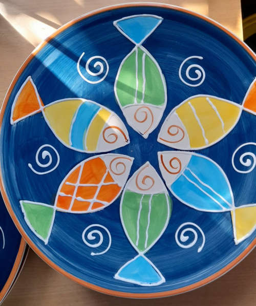 Dinner plates (8) + 2 servers