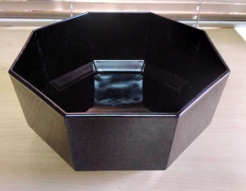 Black arcoroc octagonal serving bowl