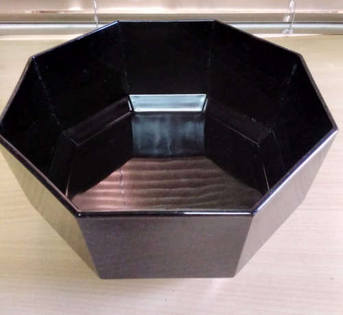 Black arcoroc octagonal serving bowl