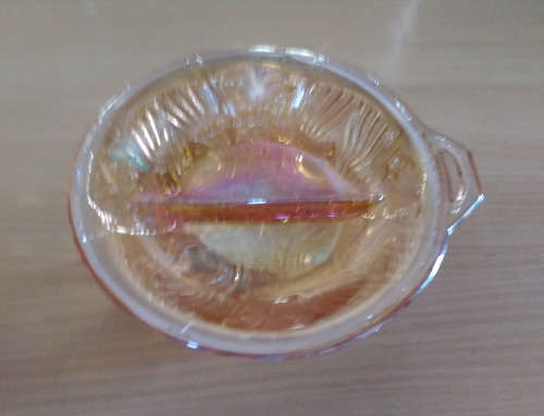 Carnival glass snack dish