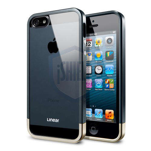 Original SPIGEN SGP LINEAR Crystal iPhone 5 Case from Korea with Screen Protector, Metal Slate Color