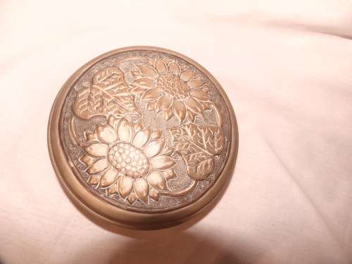 Plated brass container with lid