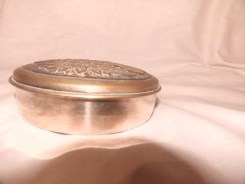 Plated brass container with lid