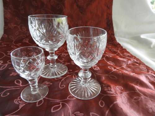 3 ODD CRYSTAL GLASSES