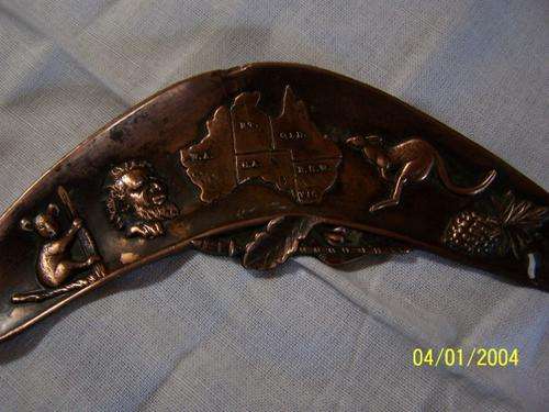 Copper Australian boomerang souvenir