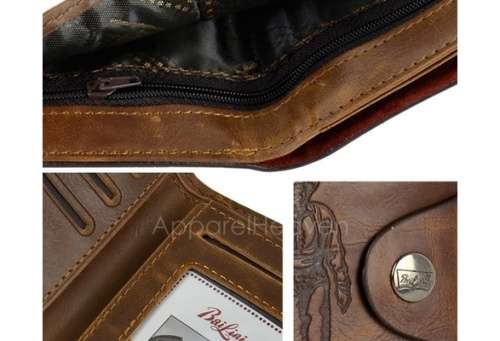 New Men's Boys' Classic Leather Pockets Credit/ID Cards Holder Purse Wallet AP