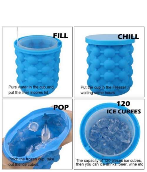 2-in-1 Ice Cube Maker and Ice Bucket Genie