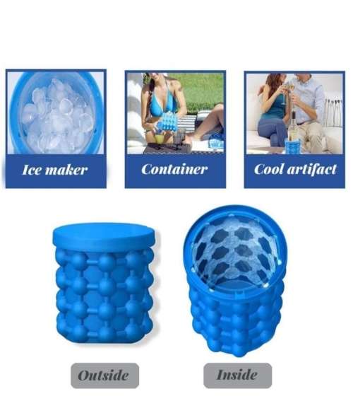 2-in-1 Ice Cube Maker and Ice Bucket Genie