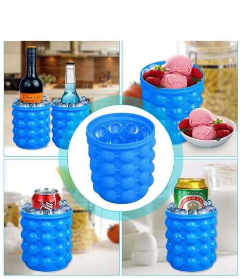 2-in-1 Ice Cube Maker and Ice Bucket Genie
