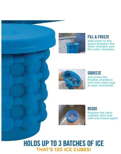 2-in-1 Ice Cube Maker and Ice Bucket Genie
