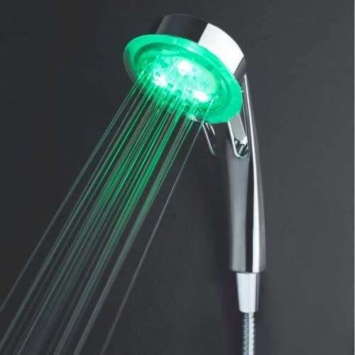 3 COLOR CHANGING LED New Water-Saving Hand-held Shower Head Rain RGB Changing LED Automatic Color