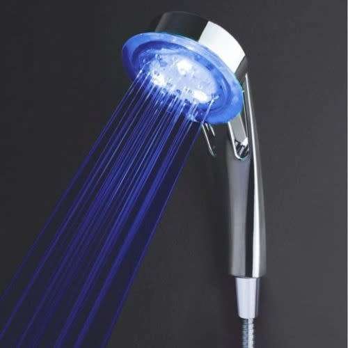 3 COLOR CHANGING LED New Water-Saving Hand-held Shower Head Rain RGB Changing LED Automatic Color