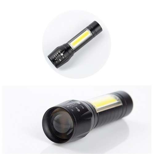 Multi-functional LED COB Torch Flashlight USB Rechargeable
