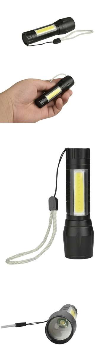 Multi-functional LED COB Torch Flashlight USB Rechargeable