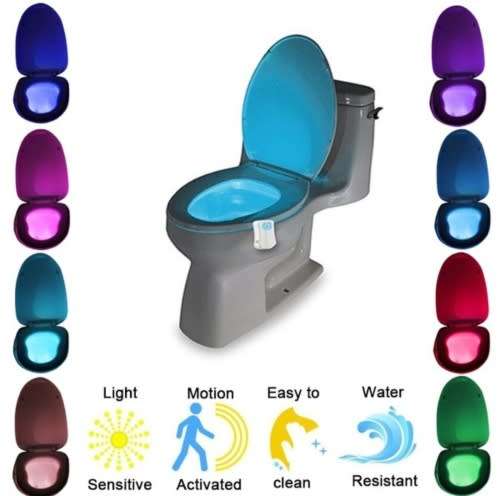 8 Colors LED sensor motion Activated toilet night light