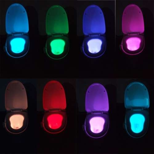 8 Colors LED sensor motion Activated toilet night light