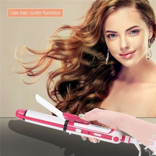 Professional 3 in 1 Ceramic Flat Iron Hair Straightener Curler Waver Styler Tool