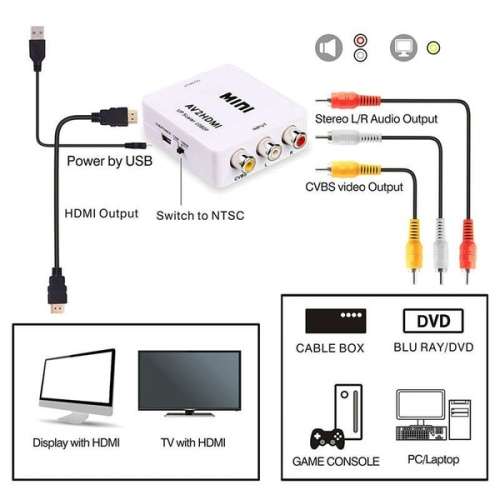 AV TO HDMI Audio Video Converter Adapter