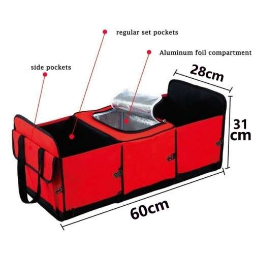 2-in-1 Car Boot Organiser Shopping Tidy Heavy Duty Collapsible Foldable Storage