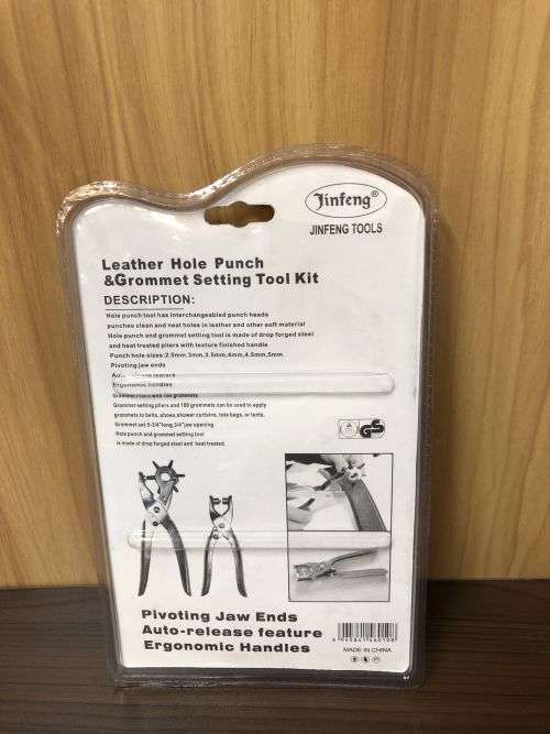 Leather Hole Punch & Grommet Setting Tool Kit C/W 100pc Eyelets 5mm