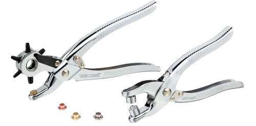 Leather Hole Punch & Grommet Setting Tool Kit C/W 100pc Eyelets 5mm