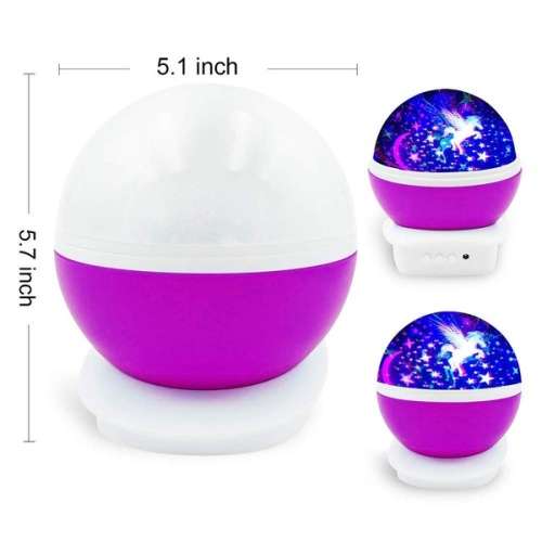 Unicorn Night Light Projector Night Lamp 360 Degree Rotating Color Changing +4pcs AA batteries gift
