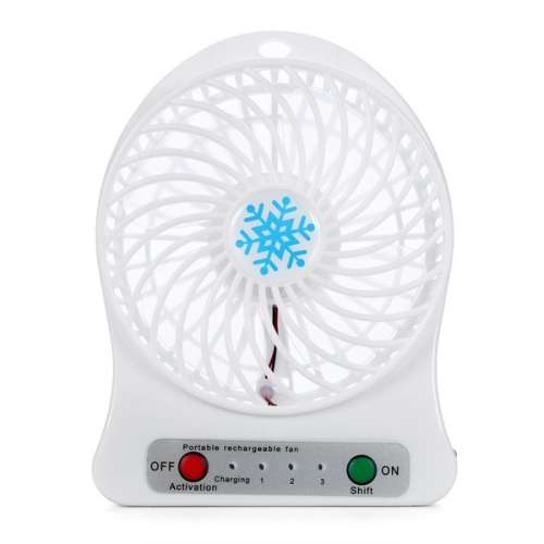Fashion Summer 6 Colors Portable Rechargeable LED Light mini Fan  Mini Desk USB /18650 Battery