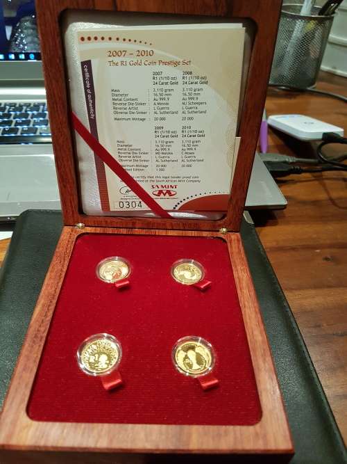 2007-2010 FIFA 4 X 1/10 OZ PRESTIGE GOLD COIN SET
