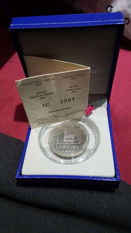2007 RUGBY WORLD CUP 1/4 EURO WITH CERTIFICATE
