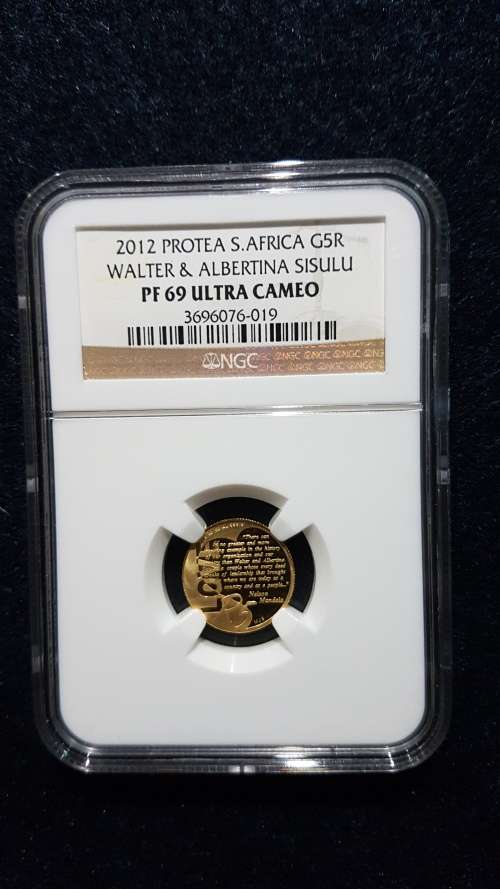 2012 SISULU 1/10 OZ GOLD COIN GRADED PF69 BY NGC