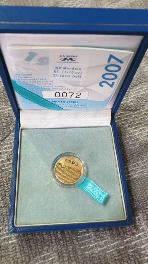2007 MANDELA 1/10 OZ PROOF GOLD