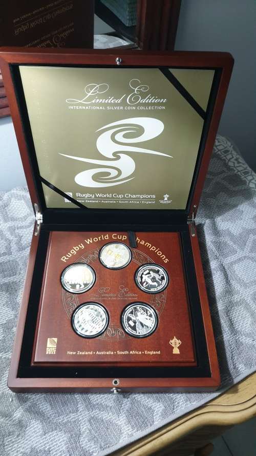 2011 RUGBY WORLD CUP R1 X 5 SILVER PROOF