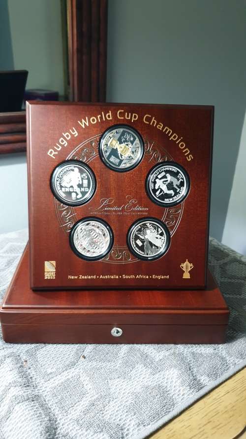 2011 RUGBY WORLD CUP R1 X 5 SILVER PROOF